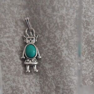 Carolyn POLLACK Silver Pendant with Turquoise Stone